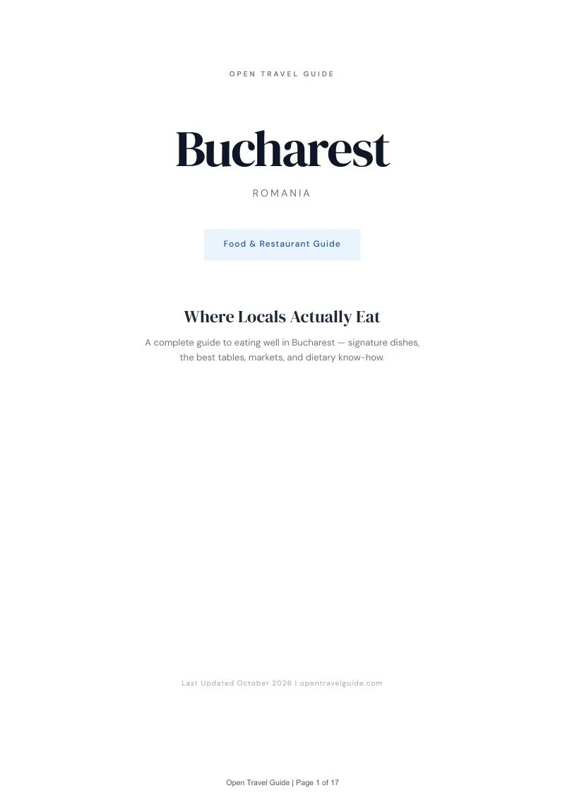 Bucharest Food & Restaurant Guide: Cover