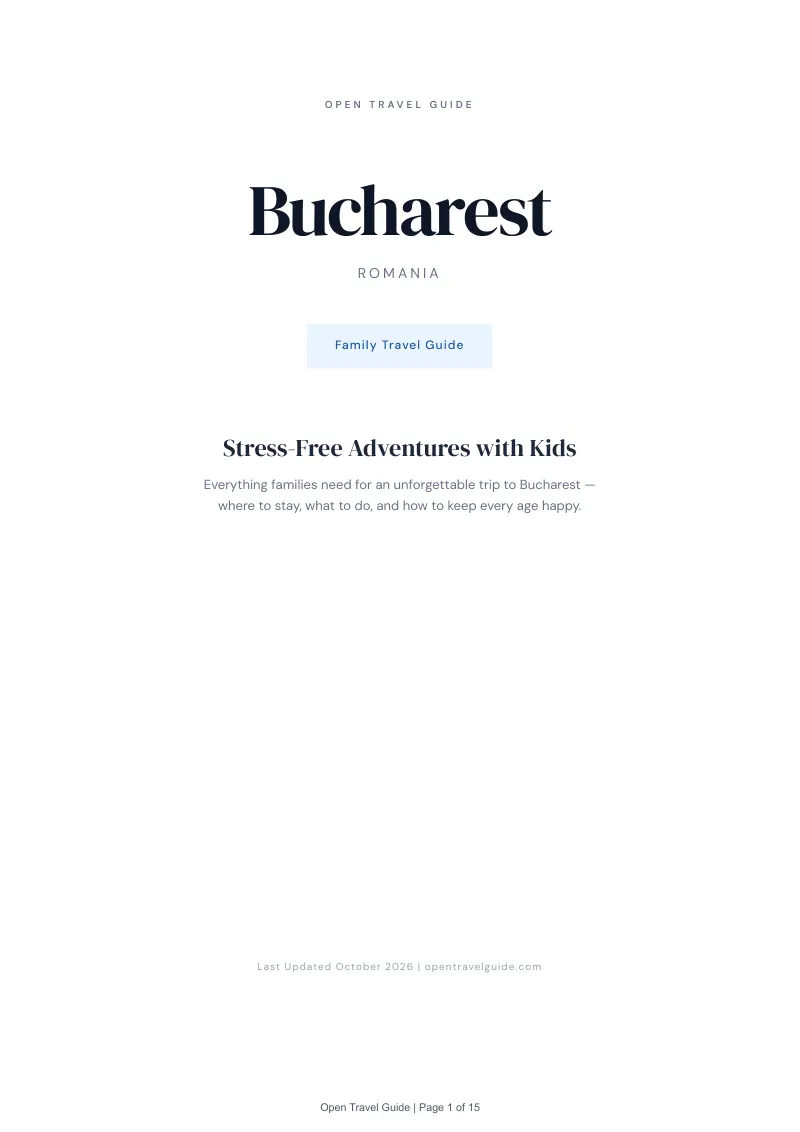 Bucharest Family Travel Guide: Cover