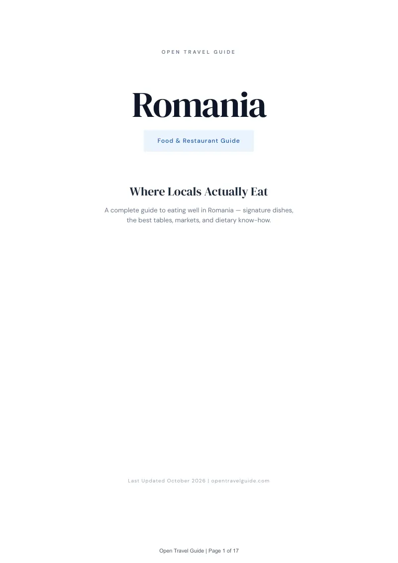 Romania Food & Restaurant Guide: Cover