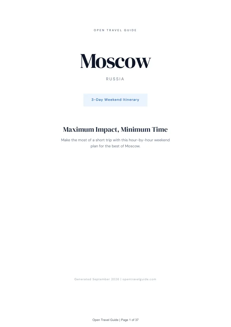 Moscow Complete Travel Bundle: 3-day itinerary · Cover