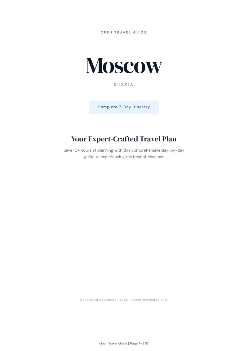 Moscow Complete Travel Bundle: 7-day itinerary · Cover