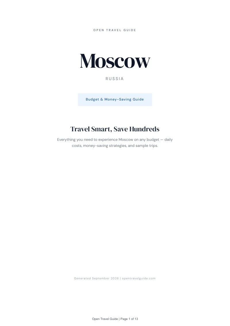 Moscow Complete Travel Bundle: Budget guide · Cover