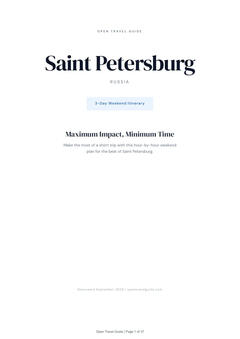 Saint Petersburg Complete Travel Bundle: 3-day itinerary · Cover