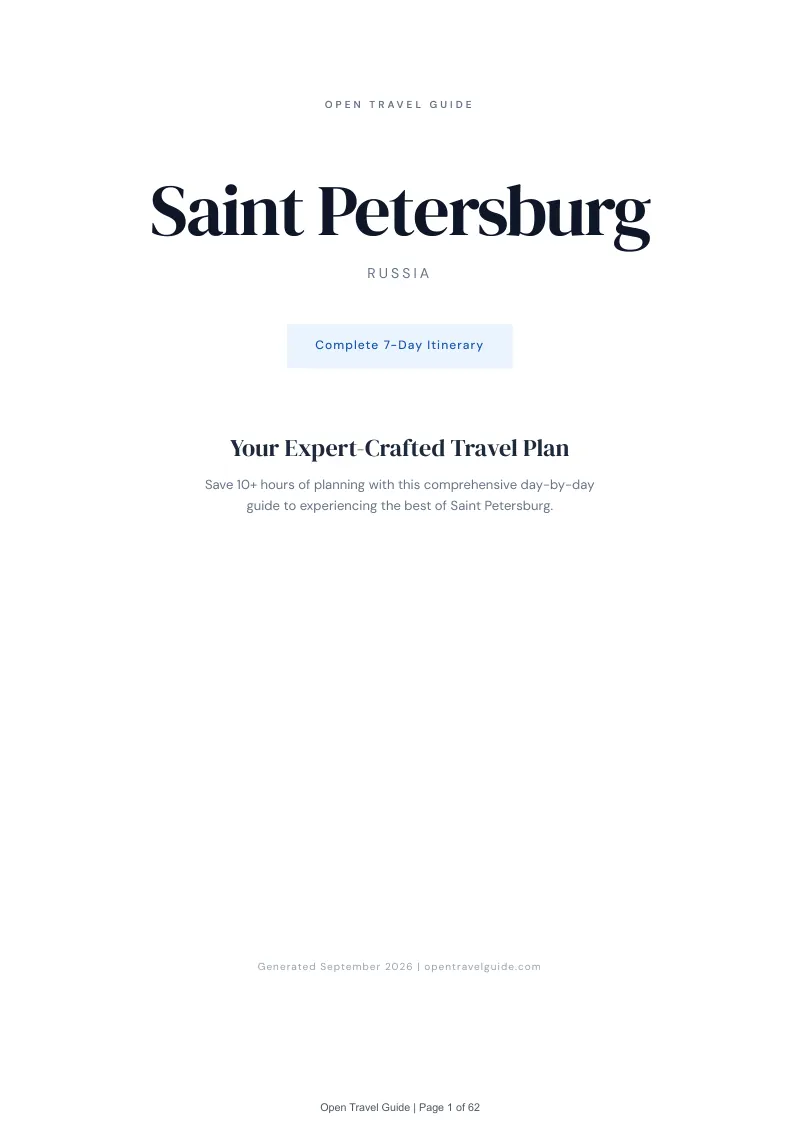 Saint Petersburg Complete Travel Bundle: 7-day itinerary · Cover
