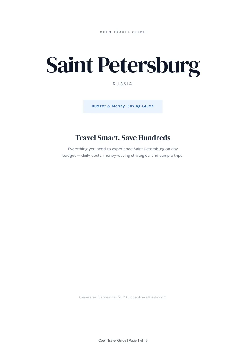 Saint Petersburg Complete Travel Bundle: Budget guide · Cover