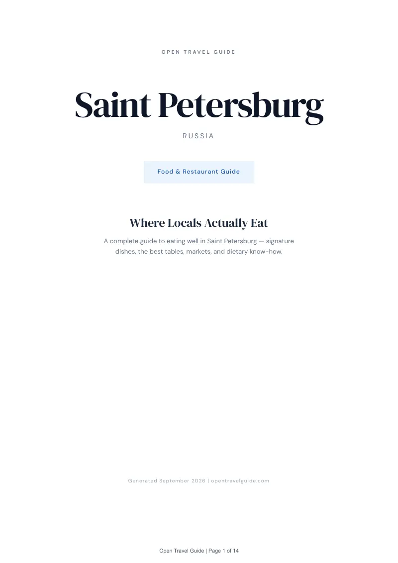 Saint Petersburg Complete Travel Bundle: Food guide · Cover