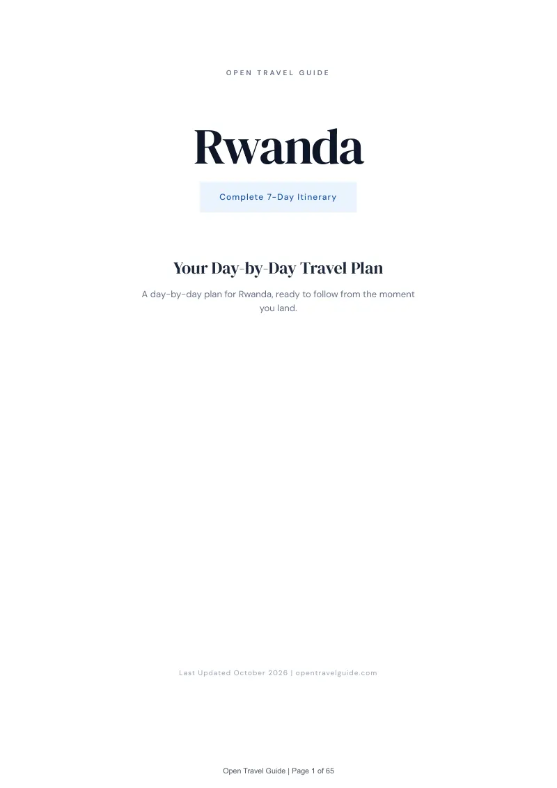 Rwanda 7-Day Itinerary: Cover
