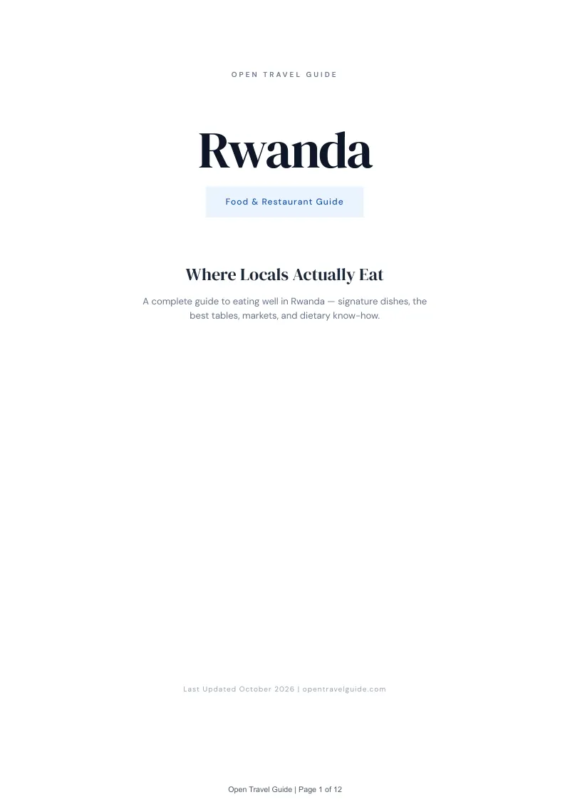 Rwanda Food & Restaurant Guide: Cover