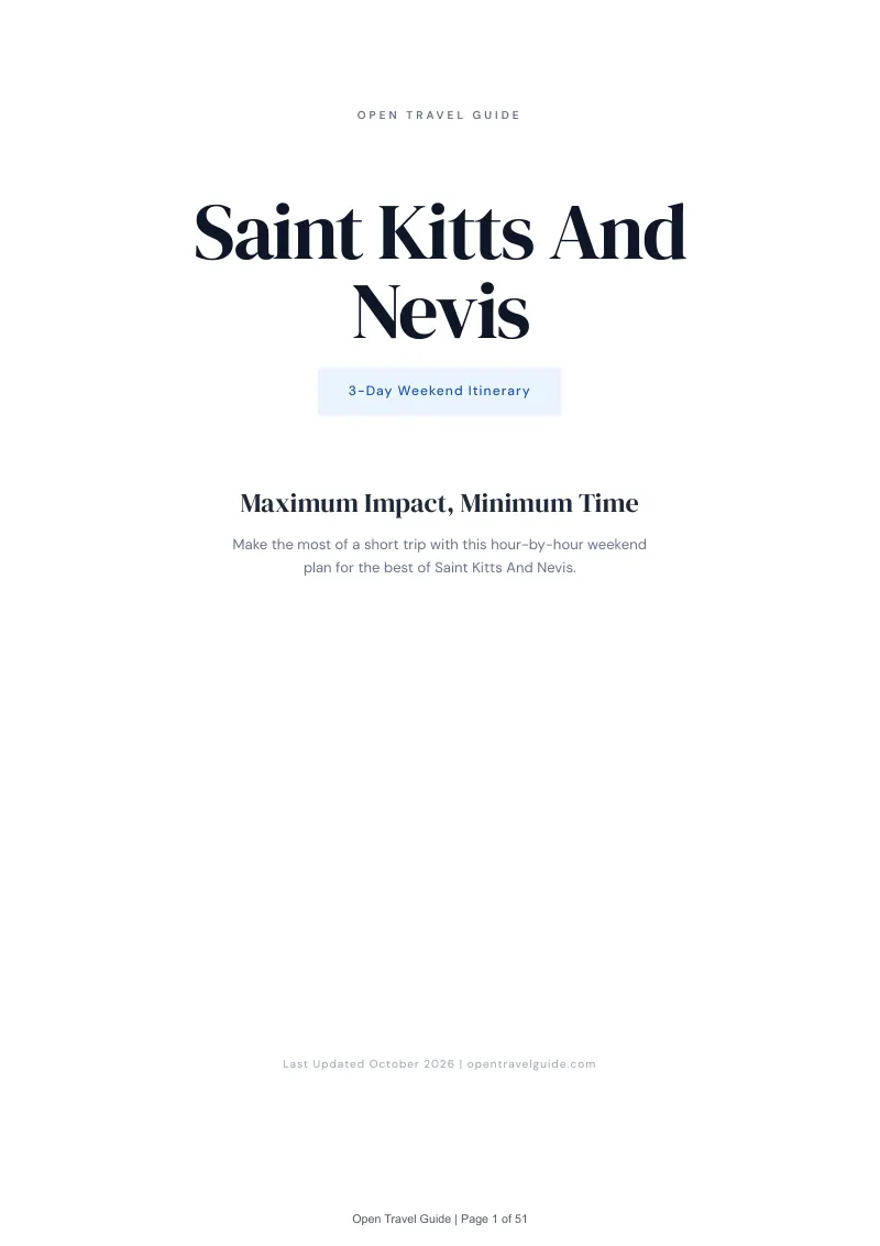 Saint Kitts And Nevis 3-Day Weekend Itinerary: Cover