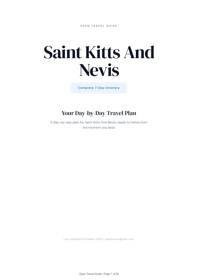 Saint Kitts And Nevis 7-Day Itinerary: Cover