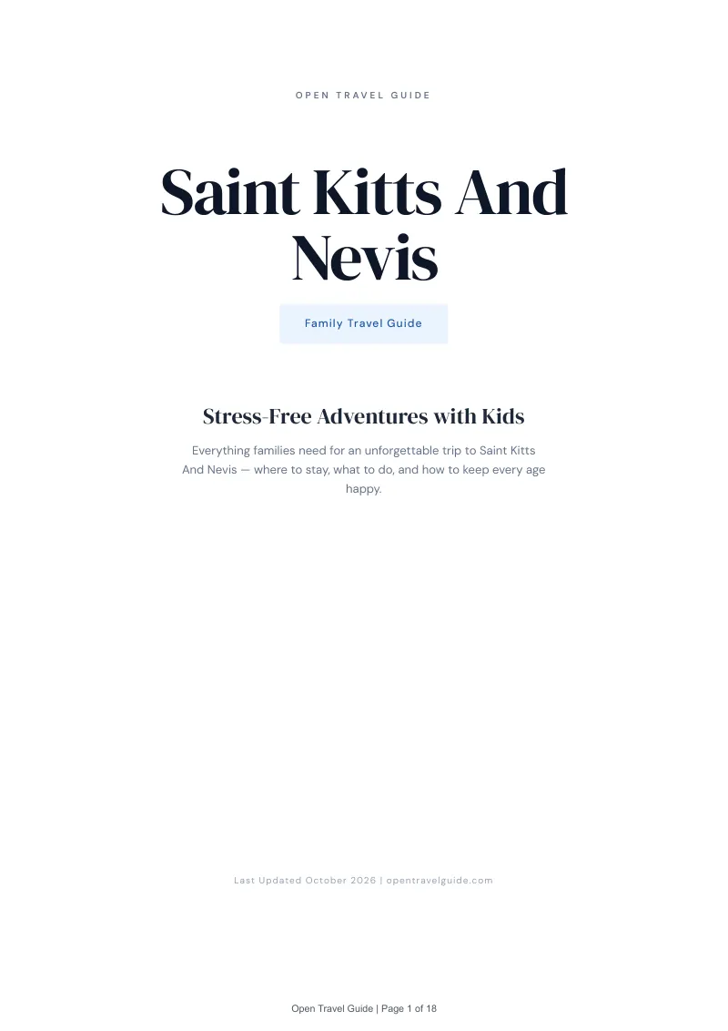 Saint Kitts And Nevis Family Travel Guide: Cover