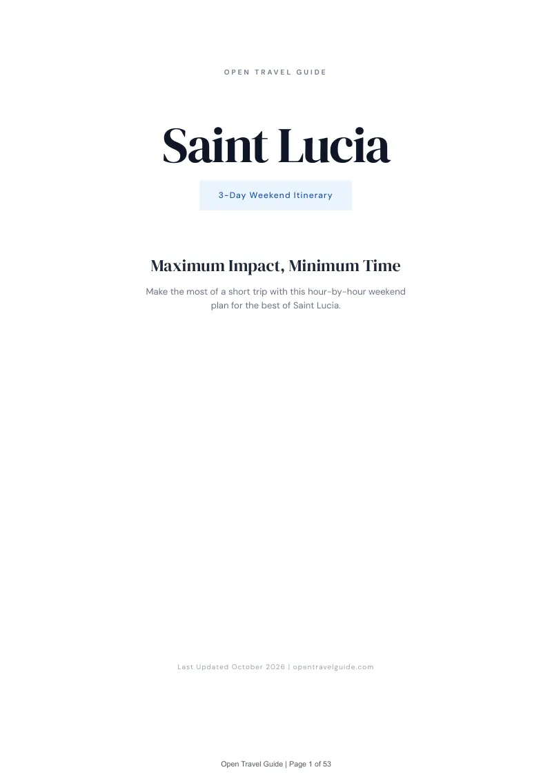 Saint Lucia 3-Day Weekend Itinerary: Cover