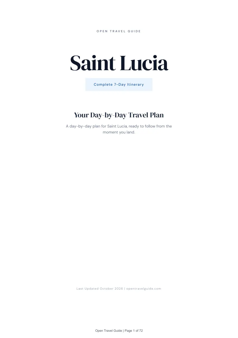 Saint Lucia 7-Day Itinerary: Cover