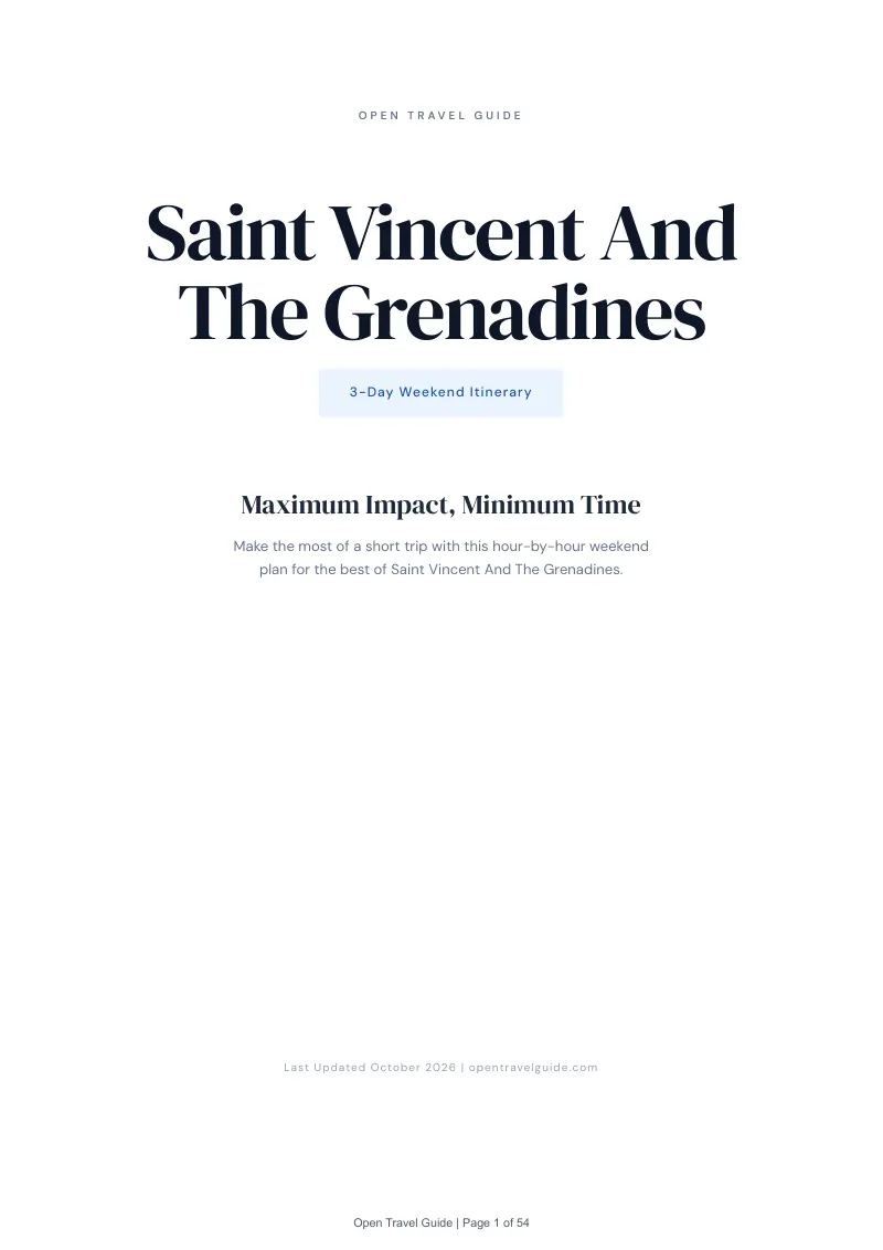 Saint Vincent And The Grenadines 3-Day Weekend Itinerary: Cover