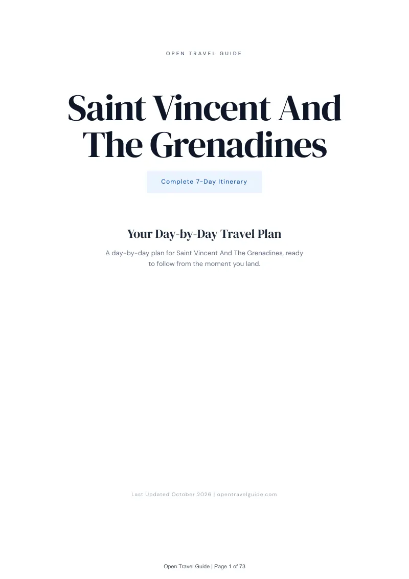 Saint Vincent And The Grenadines 7-Day Itinerary: Cover
