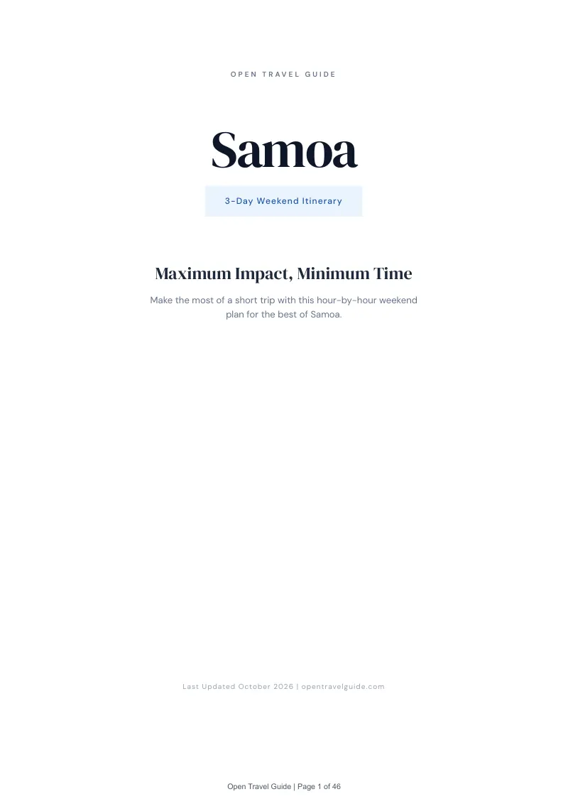 Samoa 3-Day Weekend Itinerary: Cover
