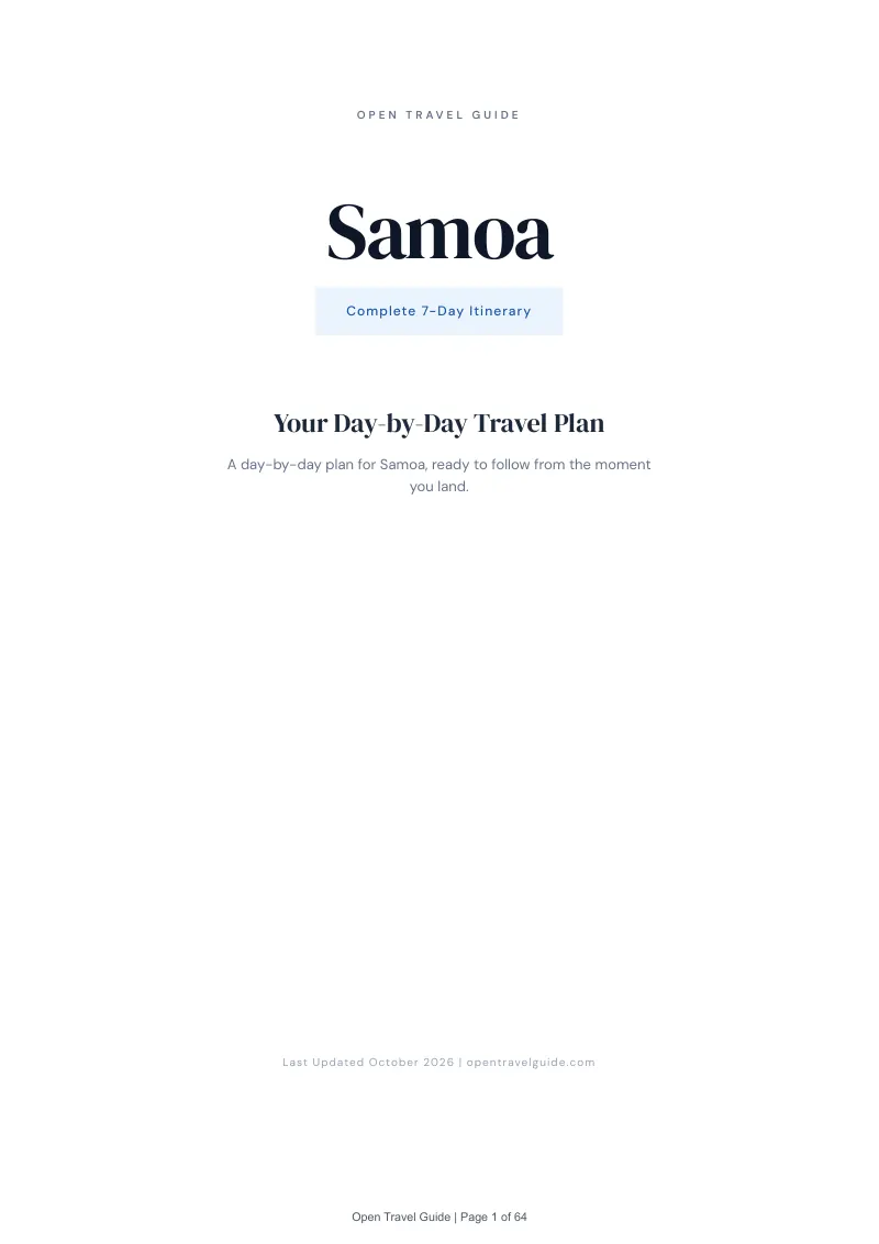 Samoa 7-Day Itinerary: Cover