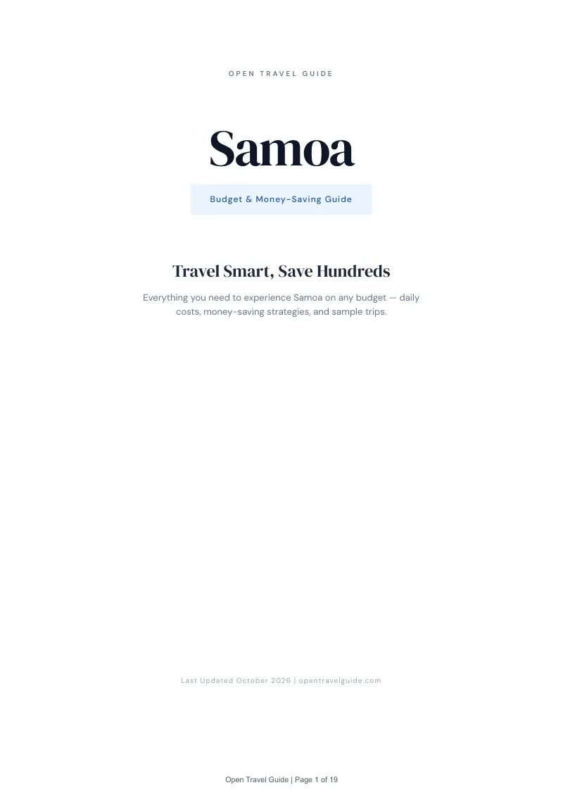 Samoa Budget & Money-Saving Guide: Cover