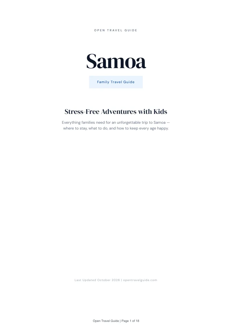 Samoa Family Travel Guide: Cover