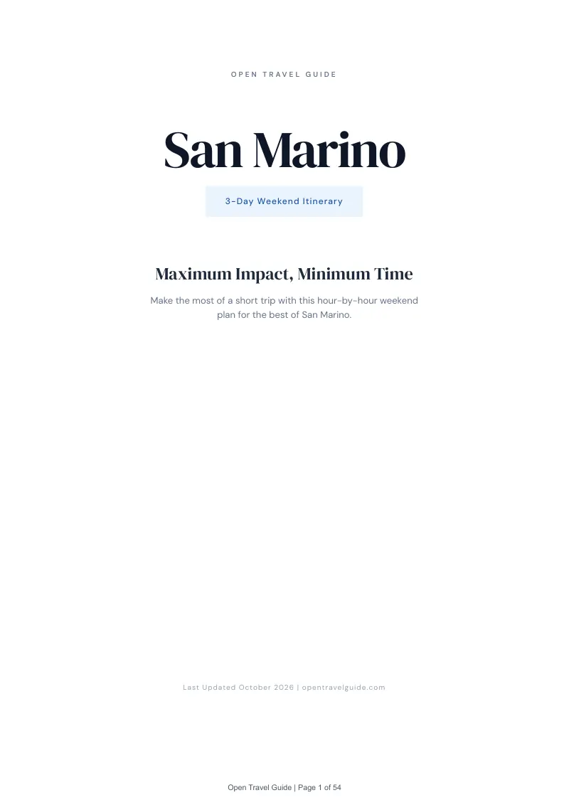 San Marino 3-Day Weekend Itinerary: Cover