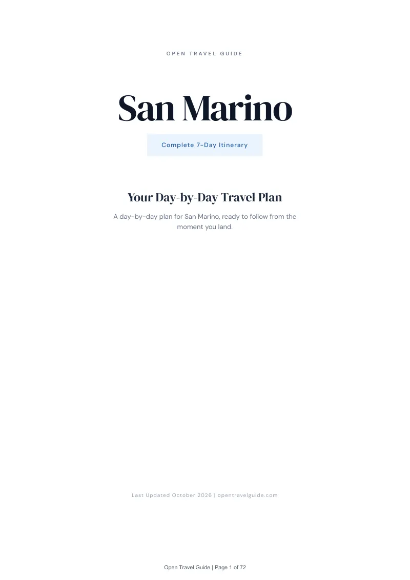 San Marino 7-Day Itinerary: Cover