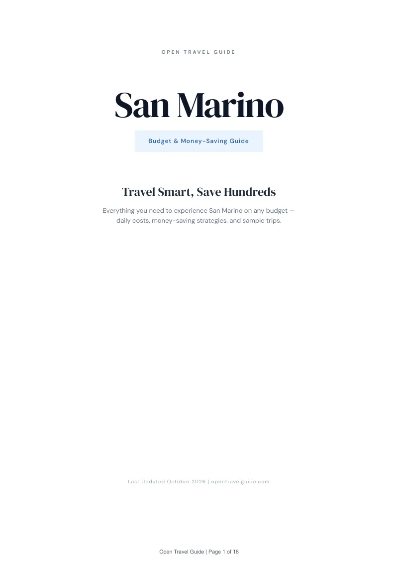 San Marino Budget & Money-Saving Guide: Cover