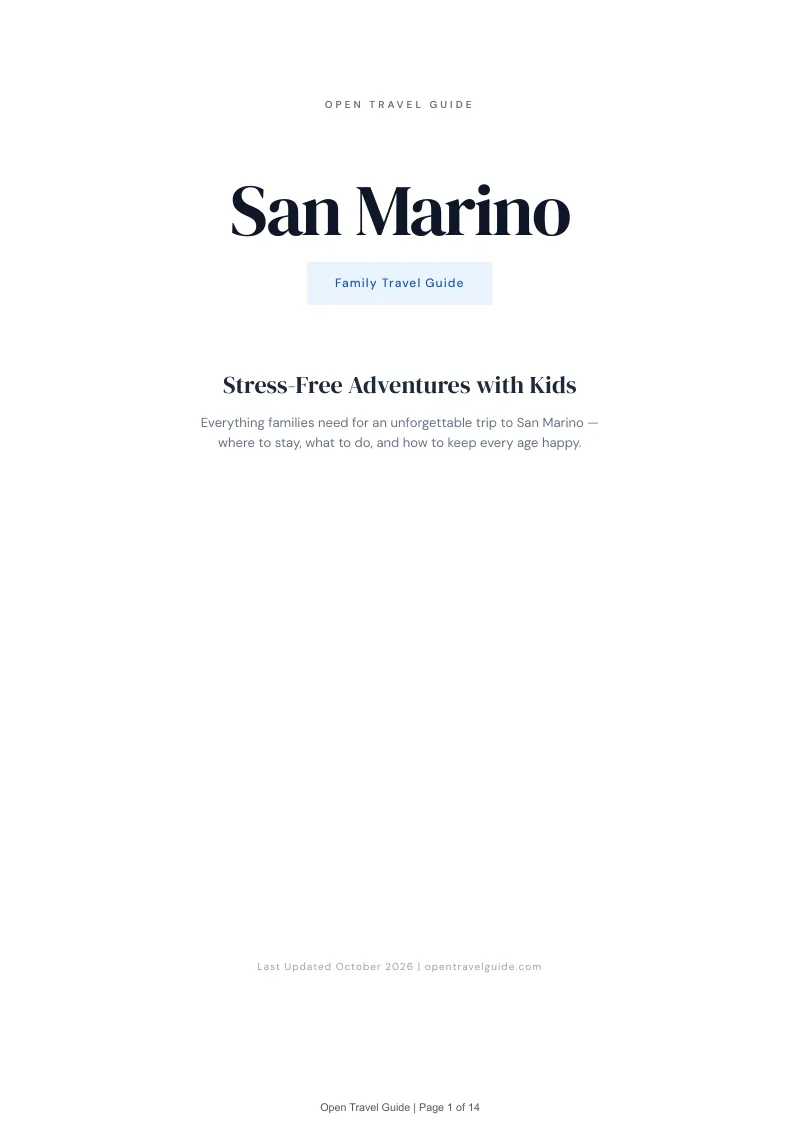 San Marino Family Travel Guide: Cover