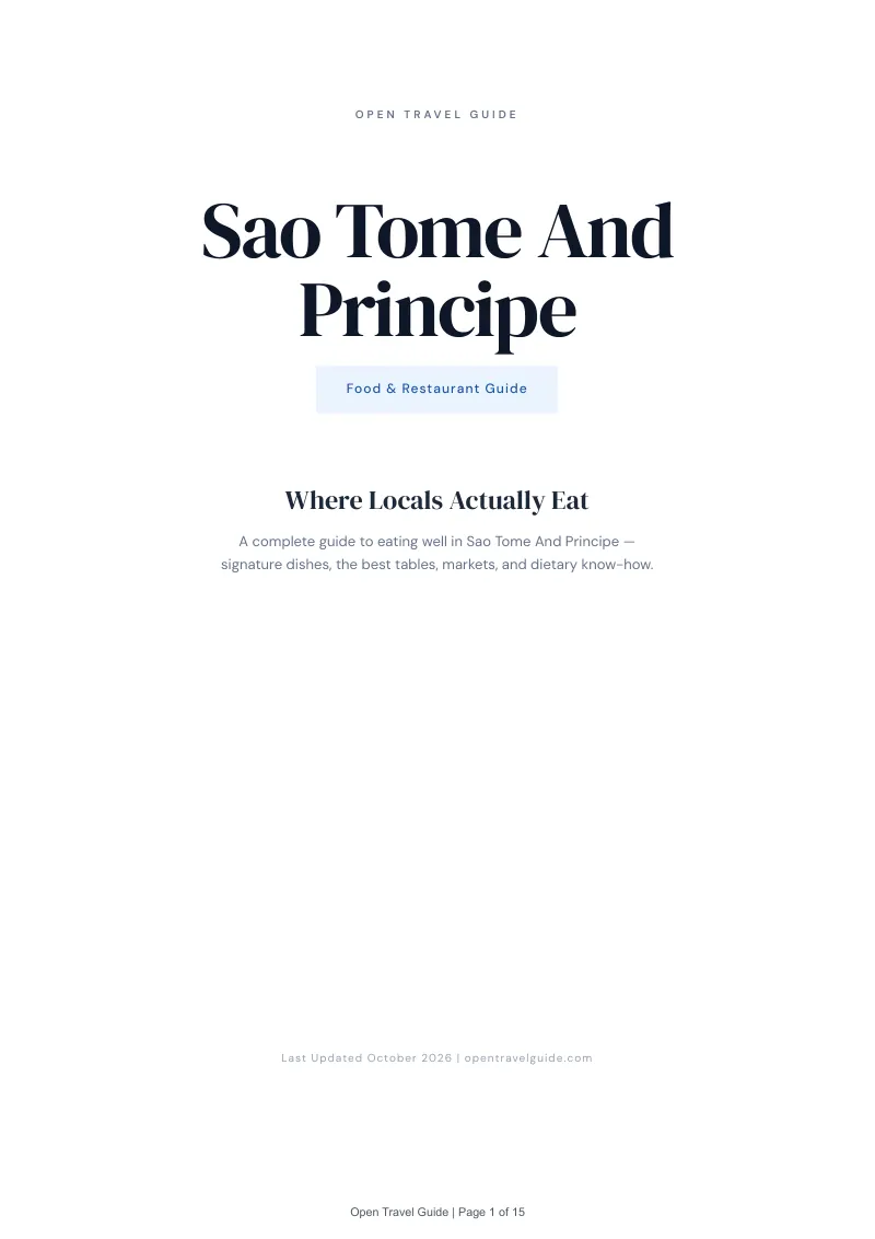 Sao Tome And Principe Food & Restaurant Guide: Cover