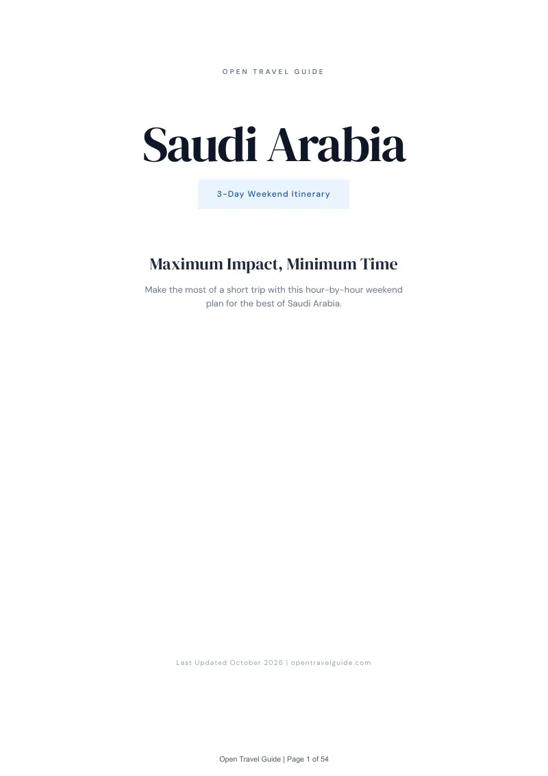 Saudi Arabia 3-Day Weekend Itinerary: Cover