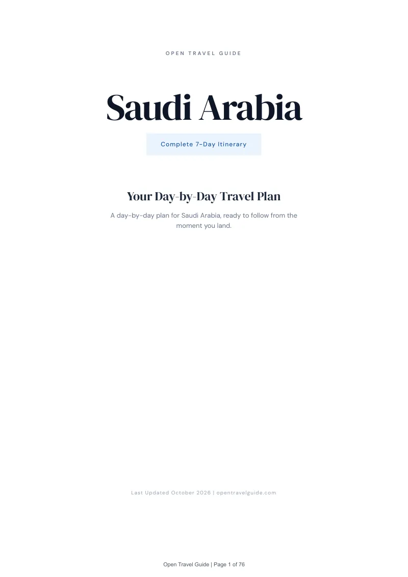 Saudi Arabia 7-Day Itinerary: Cover
