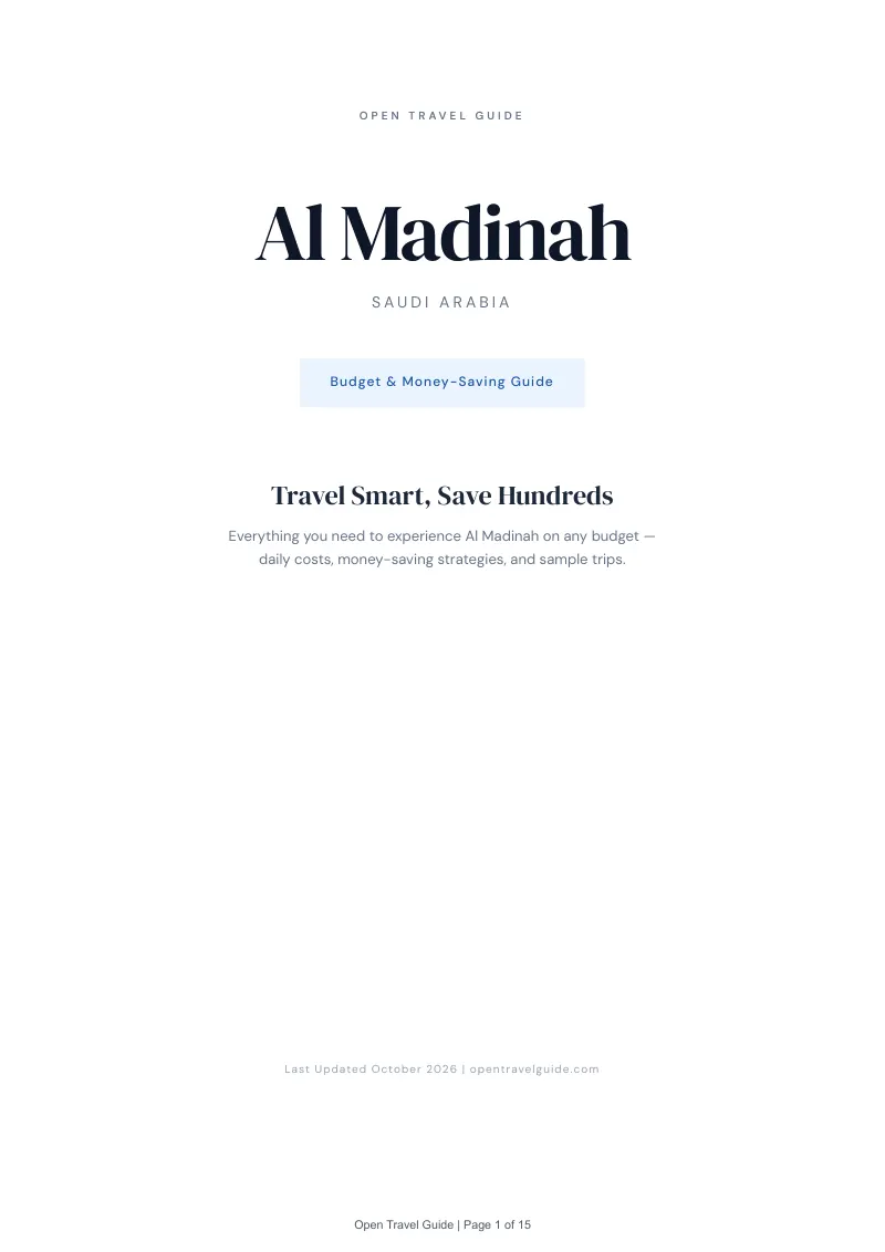Al Madinah Budget & Money-Saving Guide: Cover