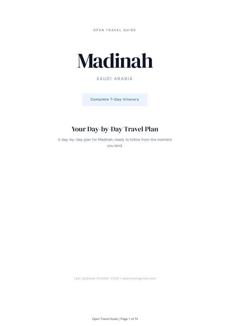 Madinah 7-Day Itinerary: Cover