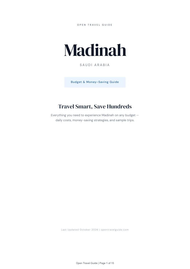 Madinah Budget & Money-Saving Guide: Cover