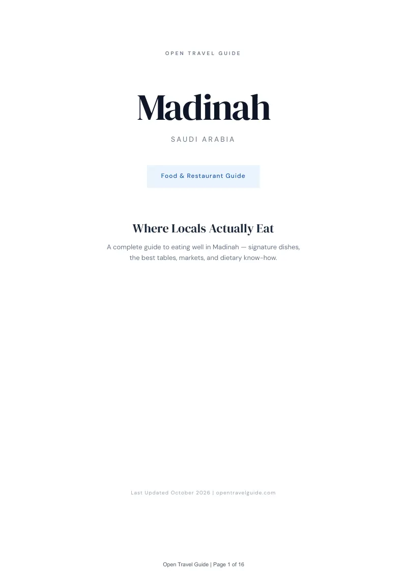 Madinah Food & Restaurant Guide: Cover