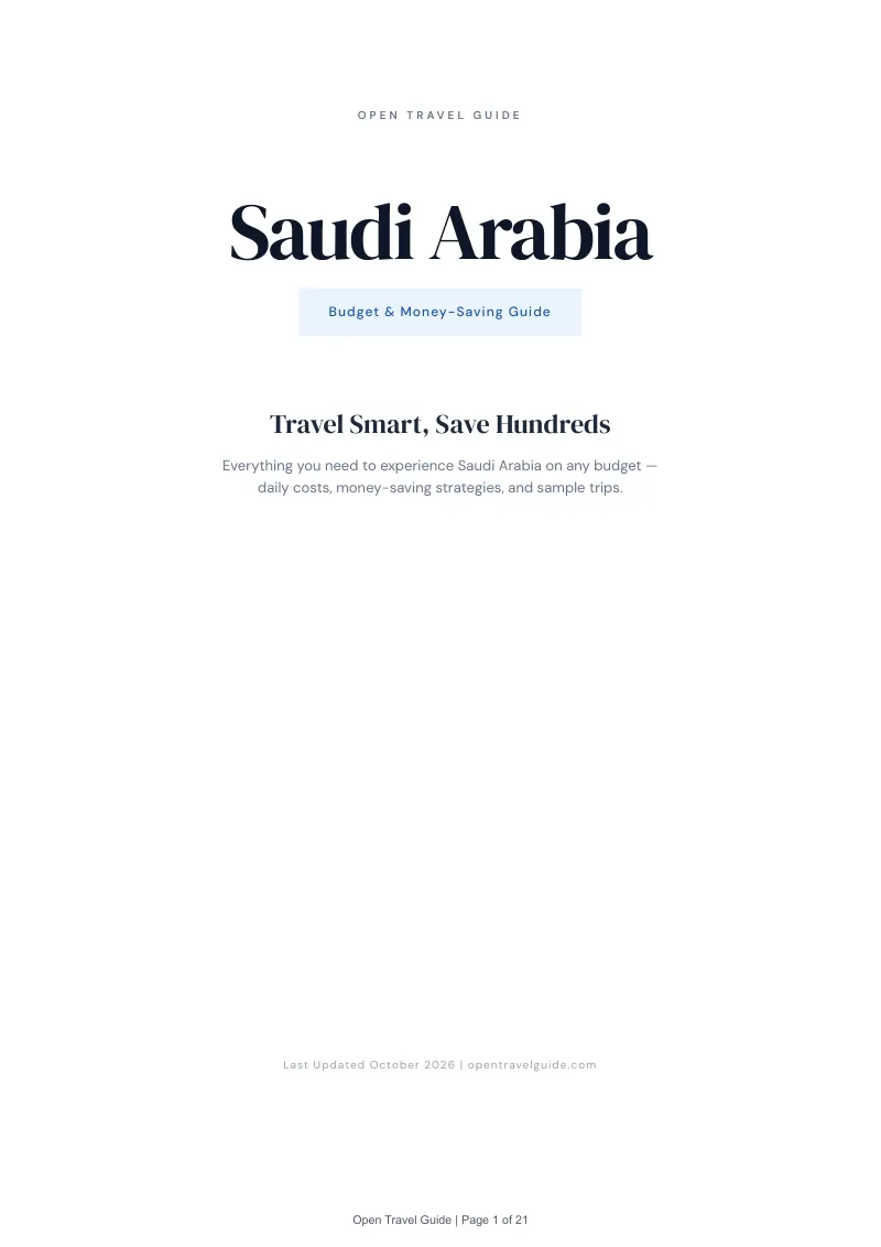 Saudi Arabia Budget & Money-Saving Guide: Cover