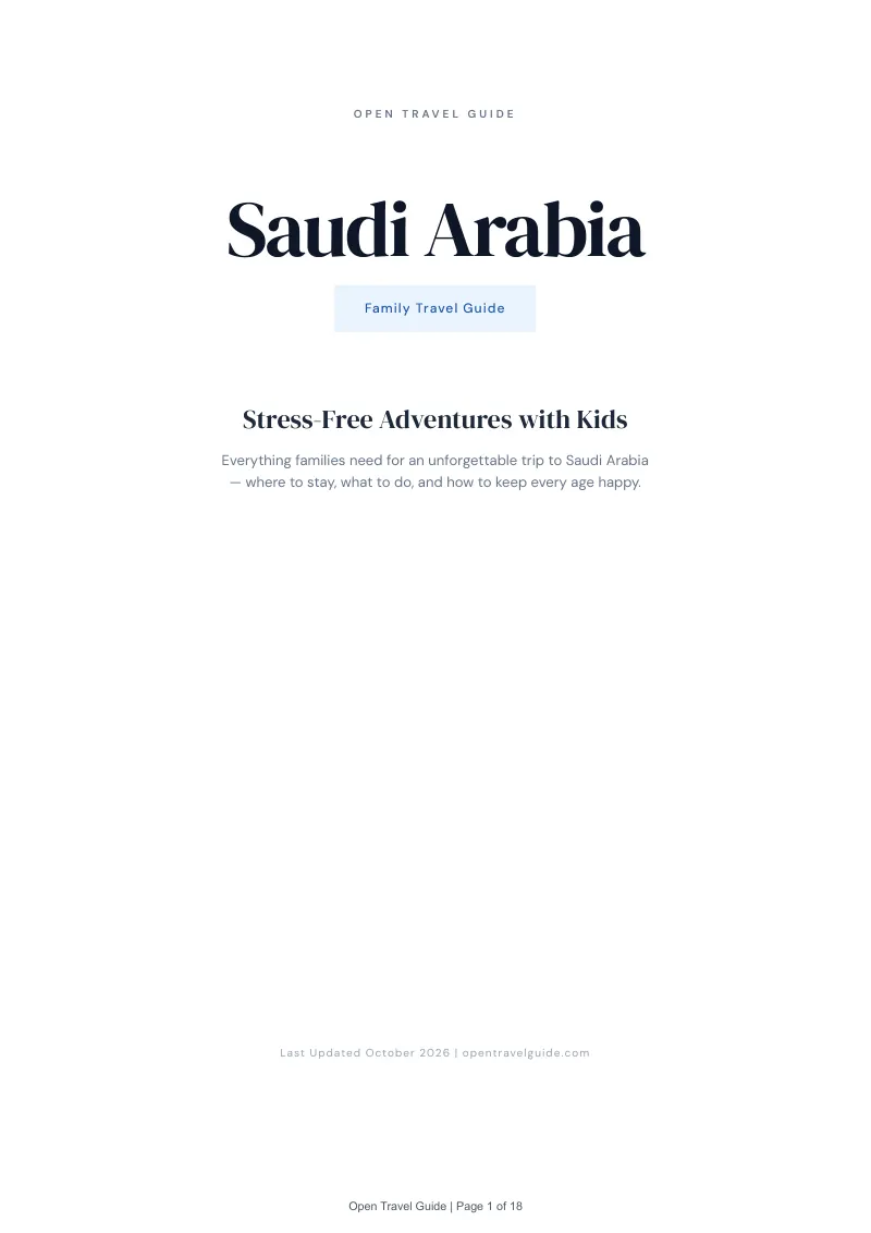 Saudi Arabia Family Travel Guide: Cover