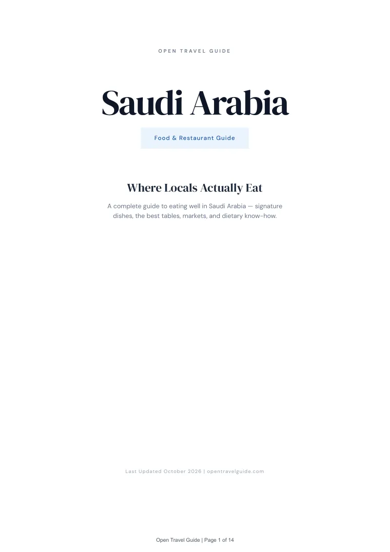 Saudi Arabia Food & Restaurant Guide: Cover