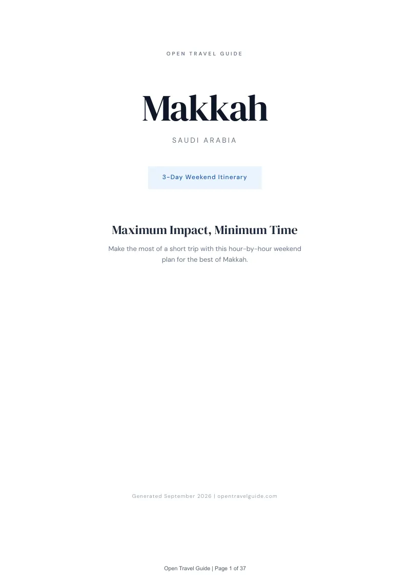 Makkah Complete Travel Bundle: 3-day itinerary · Cover