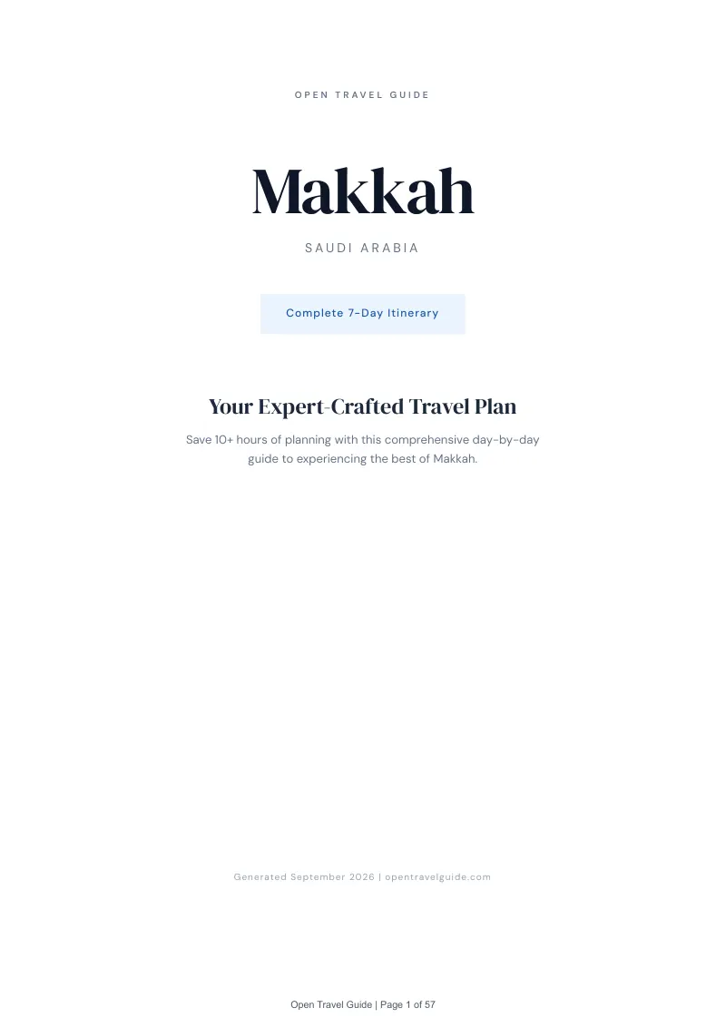 Makkah Complete Travel Bundle: 7-day itinerary · Cover