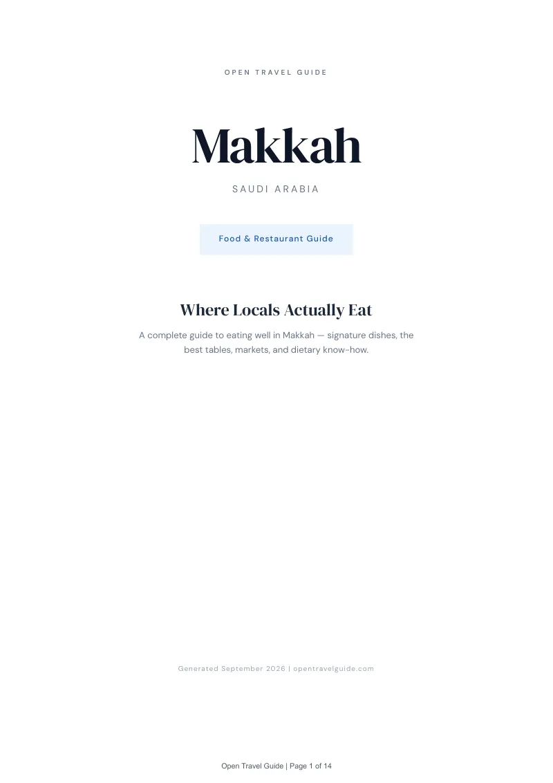 Makkah Complete Travel Bundle: Food guide · Cover