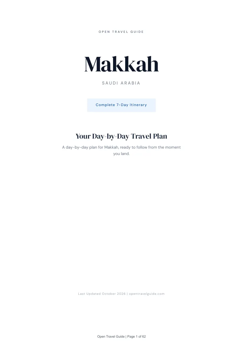 Makkah 7-Day Itinerary: Cover