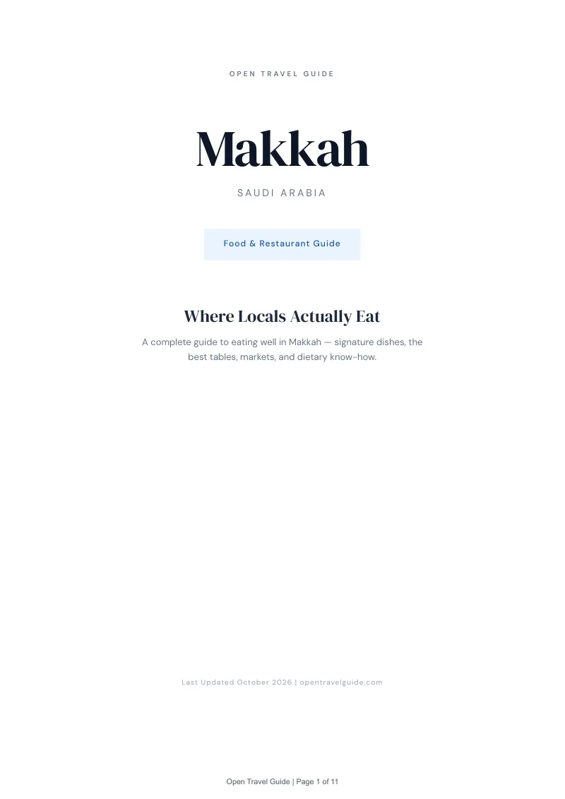 Makkah Food & Restaurant Guide: Cover