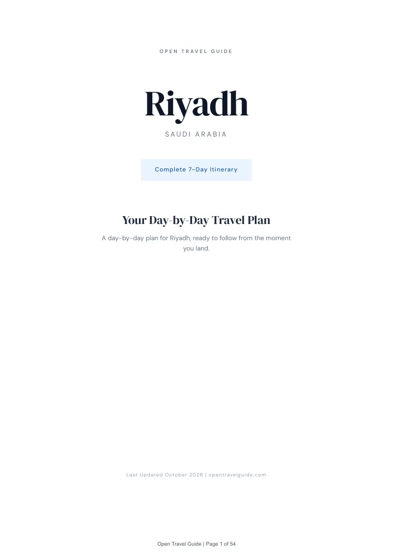Riyadh 7-Day Itinerary: Cover