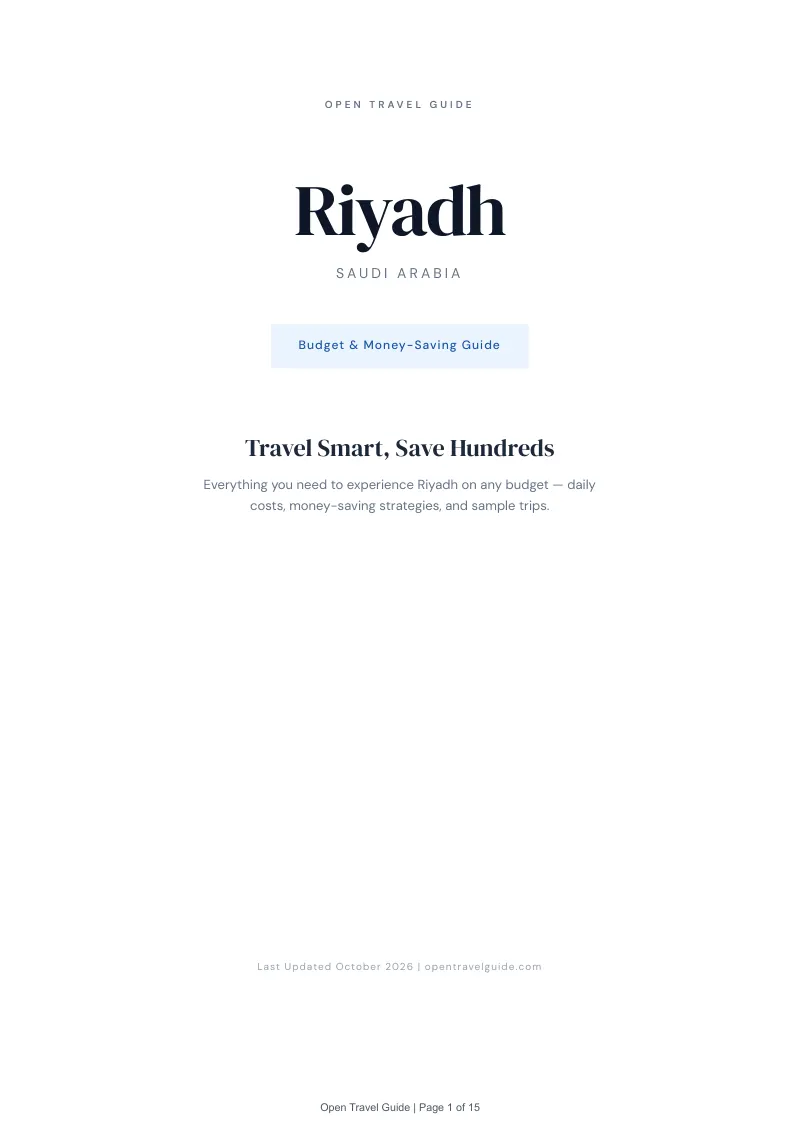 Riyadh Budget & Money-Saving Guide: Cover