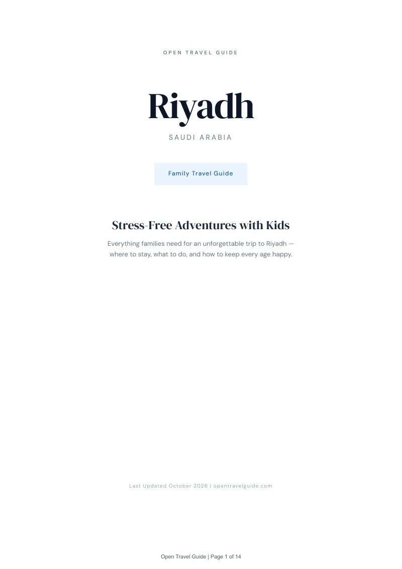 Riyadh Family Travel Guide: Cover