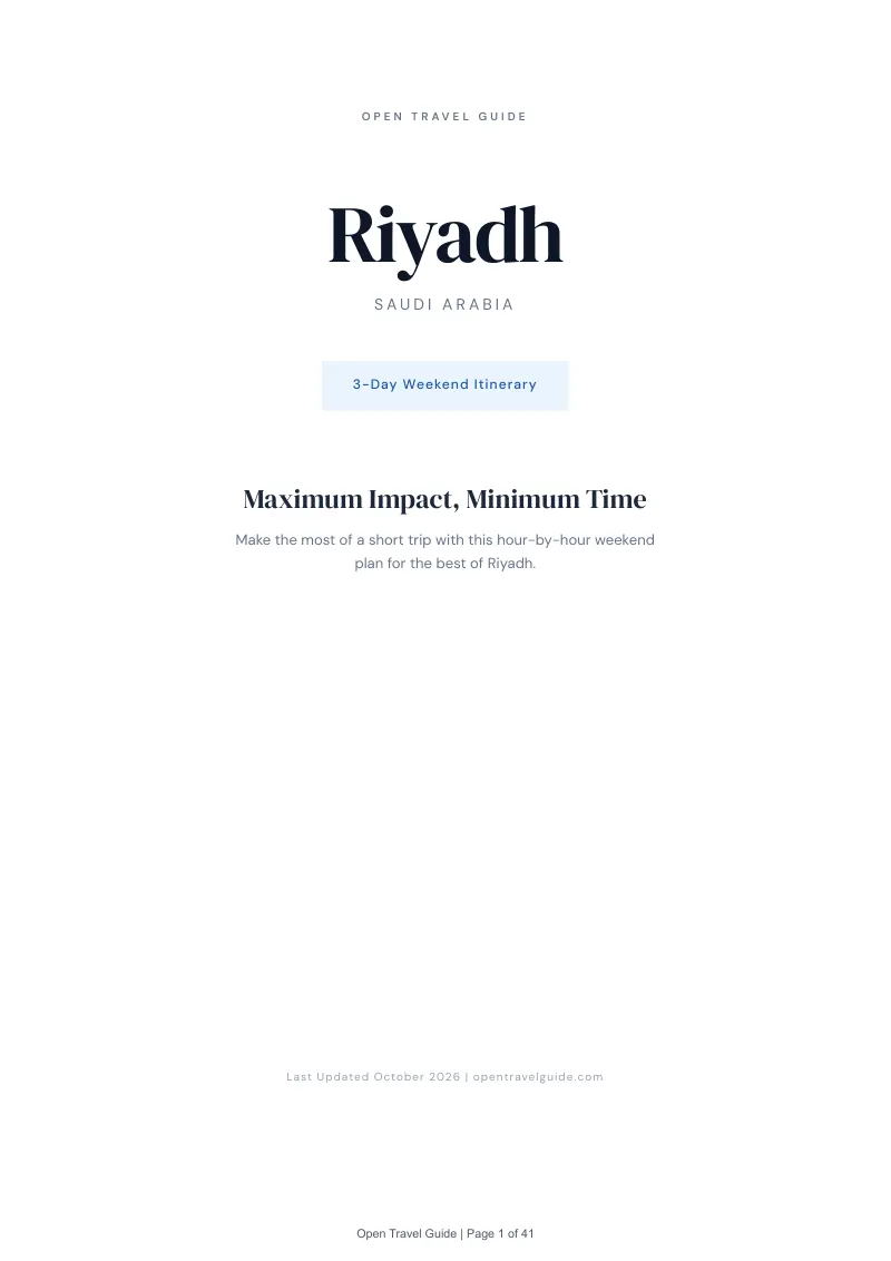 Riyadh 3-Day Weekend Itinerary: Cover