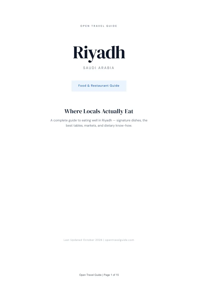 Riyadh Food & Restaurant Guide: Cover