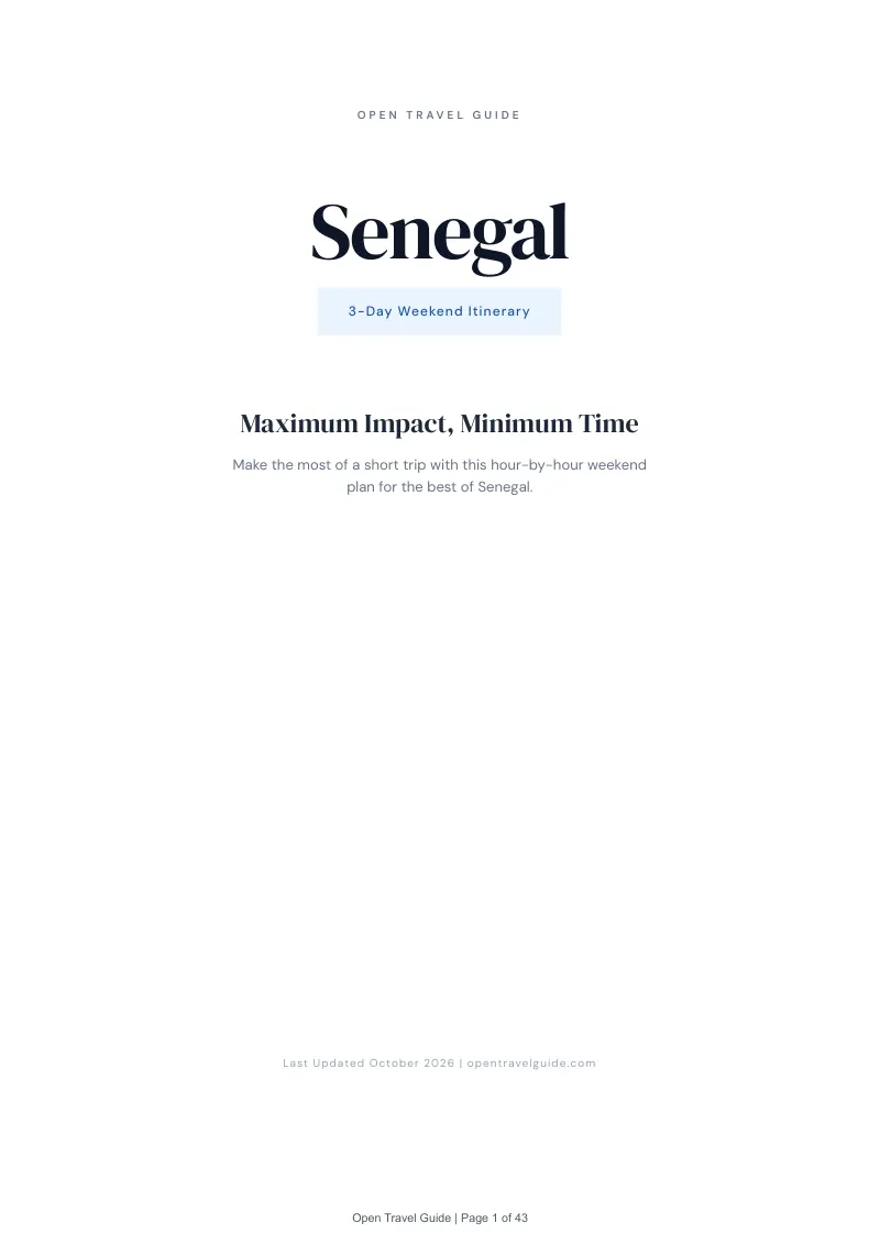 Senegal 3-Day Weekend Itinerary: Cover