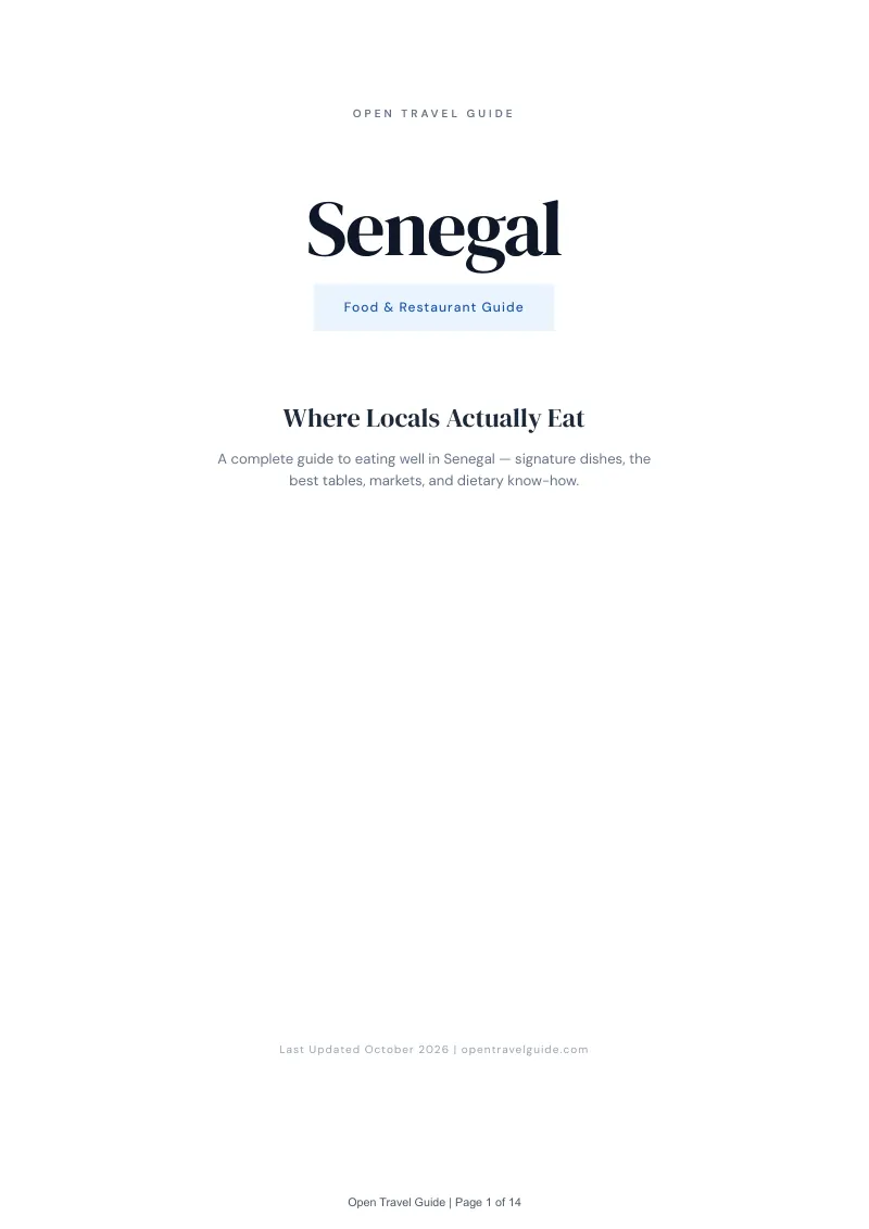 Senegal Food & Restaurant Guide: Cover