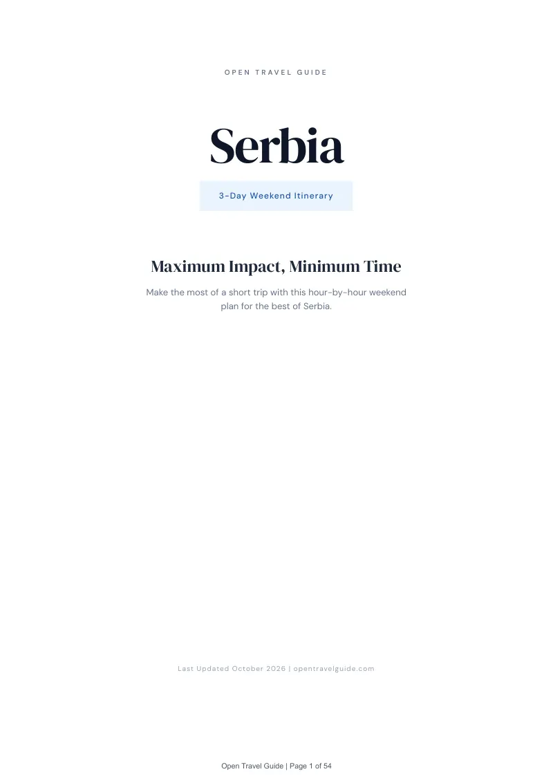 Serbia 3-Day Weekend Itinerary: Cover